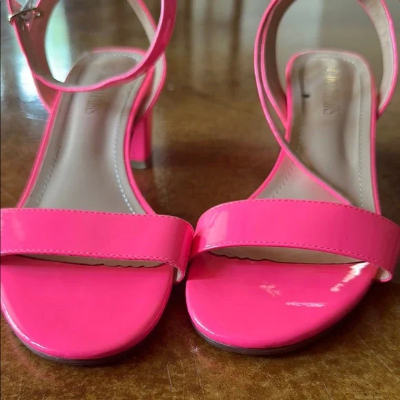 Hot Pink Heeled Sandals - Picture 7 of 9
